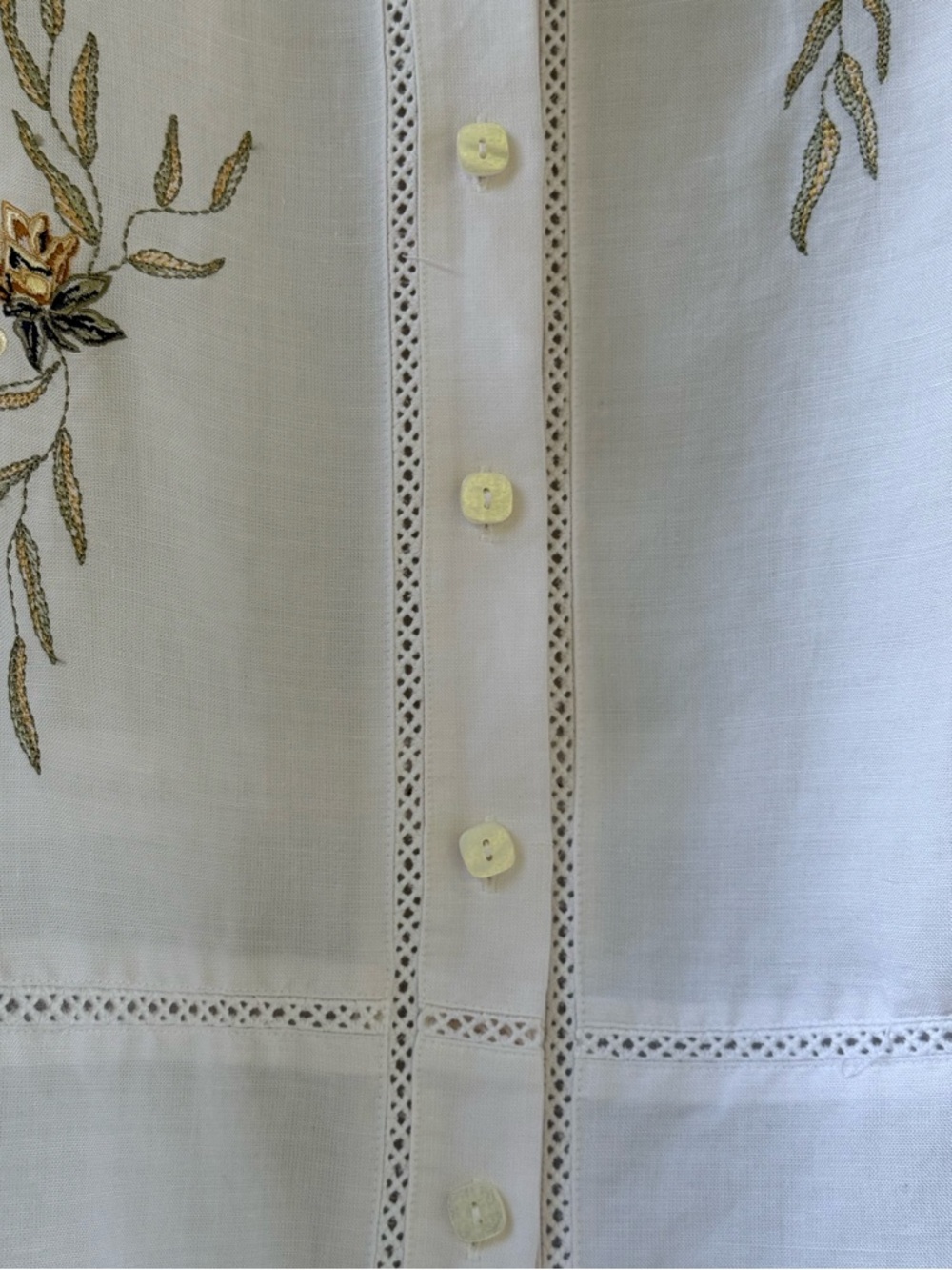 VTG KORET White Embroidered Linen Blend Coastal Boho Chic Shirt Blouse Sz 16W - Picture 7 of 10